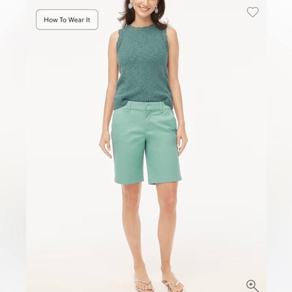 Nwt size 0 jcrew 9" Frankie bermuda chino short color Aventurine spring shorts